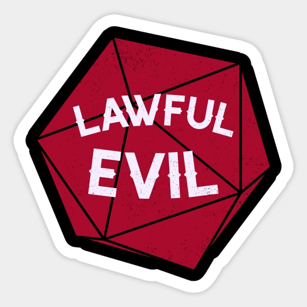 Lawful Evil D20 Sticker by ArthellisCreations